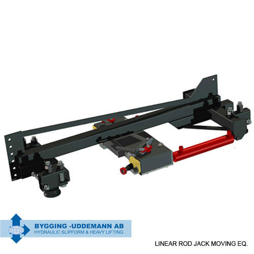 Linear rod jack moving equipment in black and red