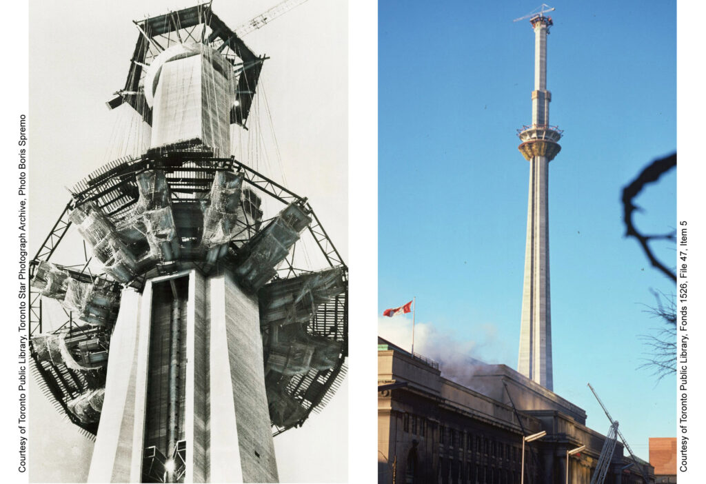 Heavy lifting of brackets for the SkyPod