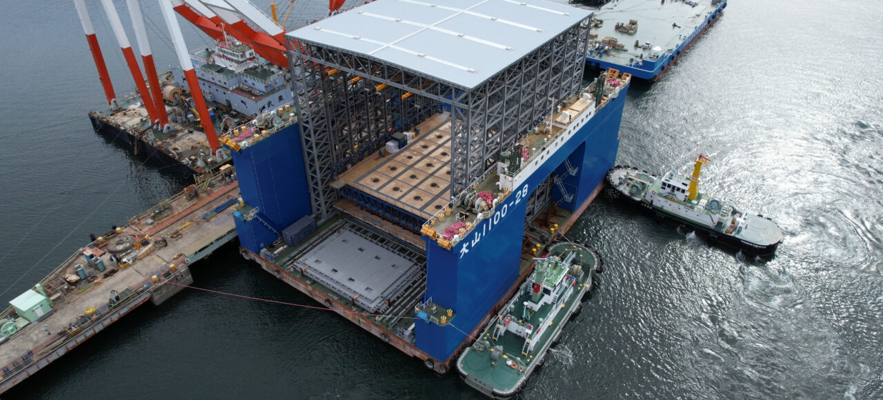 Slipform on floating dock FD1 drone